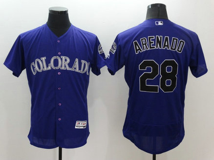 Rockies 28 Nolan Arenado Purple Flexbase Jersey