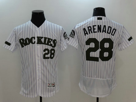 Rockies 28 Nolan Arenado White 2017 Memorial Day Flexbase Jersey