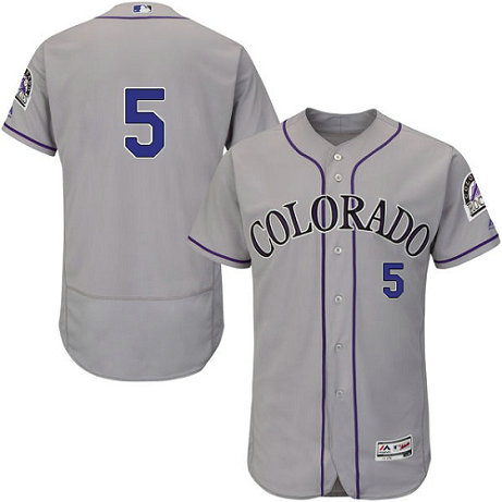 Rockies 5 Carlos Gonzalez Gray Flexbase Jersey