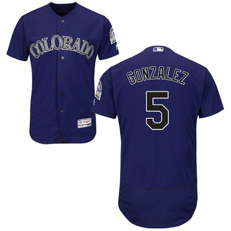 Rockies 5 Carlos Gonzalez Purple Flexbase Jersey