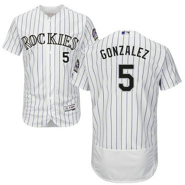 Rockies 5 Carlos Gonzalez White Flexbase Jersey