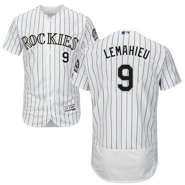 Rockies 9 DJ Lemahieu White Flexbase Jersey