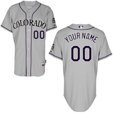 Rockies Grey Customized Men Cool Base Jersey