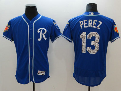 Royals 13 Salvador Perez Royal 2018 Spring Training Flexbase Jersey Royals 13 Salvador Perez Royal 2018 Spring Training Flexbase Jersey