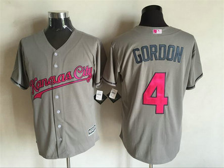 Royals 4 Alex Gordon Grey 2016 Mother's Day New Cool Base Jersey