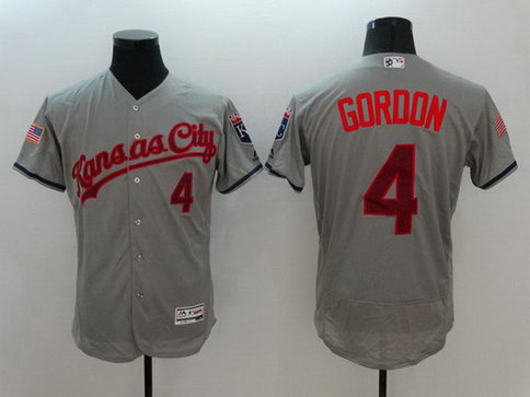 Royals 4 Alex Gordon Grey Fashion Stars & Stripes Flexbase Jersey Royals 4 Alex Gordon Grey Fashion Stars & Stripes Flexbase Jersey