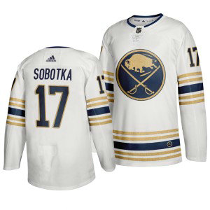 Sabres 17 Vladimir Sobotka White 50th anniversary Adidas Men Jersey
