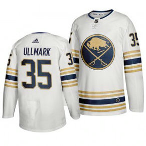 Sabres 35 Linus Ullmark White 50th anniversary Adidas Men Jersey