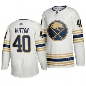 Sabres 40 Carter Hutton White 50th anniversary Adidas Men Jersey