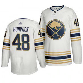 Sabres 48 Matt Hunwick White 50th anniversary Adidas Men Jersey