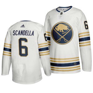 Sabres 6 Marco Scandella White 50th anniversary Adidas Men Jersey