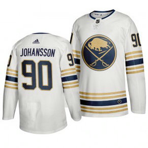 Sabres 90 Jonas Johansson White 50th anniversary Adidas Men Jersey