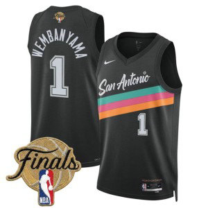 San Antonio Spurs 1 Victor Wembanyama Black City 2026 Finals Men Jersey