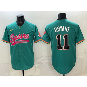 San Antonio Spurs 11 Bryant Green Baseball Vapor Limited Men Jersey (3)