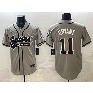 San Antonio Spurs 11 Bryant Grey Baseball Vapor Limited Men Jersey