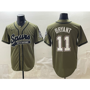San Antonio Spurs 11 Bryant Olive Baseball Vapor Limited Men Jersey