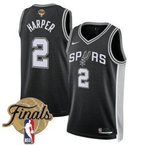 San Antonio Spurs 2 Dylan Harper Black 2026 Finals Men Jersey