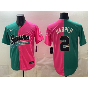 San Antonio Spurs 2 Harper Split Baseball Vapor Limited Men Jersey (2)