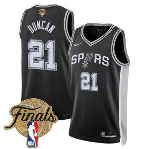 San Antonio Spurs 21 Tim Duncan Black 2026 Finals Men Jersey