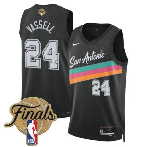 San Antonio Spurs 24 Devin Vassell Black City 2026 Finals Men Jersey