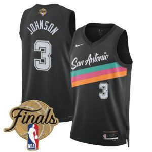 San Antonio Spurs 3 Keldon Johnson Black City 2026 Finals Men Jersey