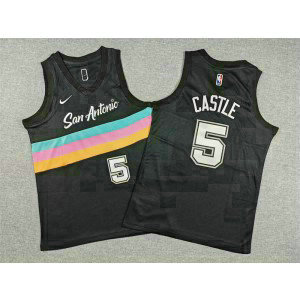 San Antonio Spurs 5 Castle Black Youth Jersey