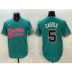 San Antonio Spurs 5 Castle Green Baseball Vapor Limited Men Jersey 1