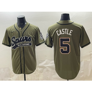 San Antonio Spurs 5 Castle Green Baseball Vapor Limited Men Jersey