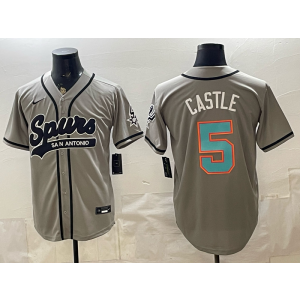 San Antonio Spurs 5 Castle Grey Baseball Vapor Limited Men Jersey (2) San Antonio Spurs 5 Castle Grey Baseball Vapor Limited Men Jersey (2)