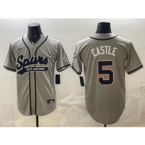 San Antonio Spurs 5 Castle Grey Baseball Vapor Limited Men Jersey