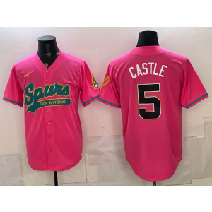 San Antonio Spurs 5 Castle Pink Baseball Vapor Limited Men Jersey (2) San Antonio Spurs 5 Castle Pink Baseball Vapor Limited Men Jersey (2)