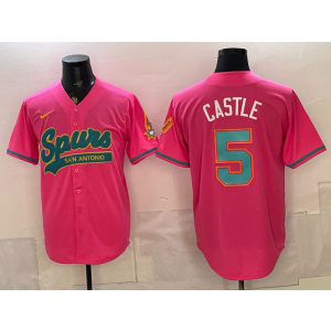 San Antonio Spurs 5 Castle Pink Baseball Vapor Limited Men Jersey