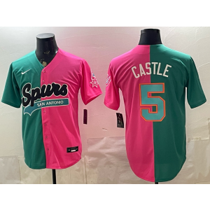 San Antonio Spurs 5 Castle Split Baseball Vapor Limited Men Jersey (2)