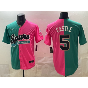 San Antonio Spurs 5 Castle Split Baseball Vapor Limited Men Jersey (3)