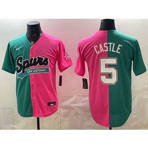 San Antonio Spurs 5 Castle Split Baseball Vapor Limited Men Jersey