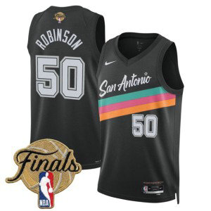 San Antonio Spurs 50 David Robinson Black City 2026 Finals Men Jersey
