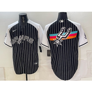 San Antonio Spurs Blank Black Baseball Logo Vapor Limited Men Jersey