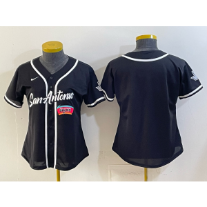 San Antonio Spurs Blank Black Baseball Vapor Limited Women Jersey