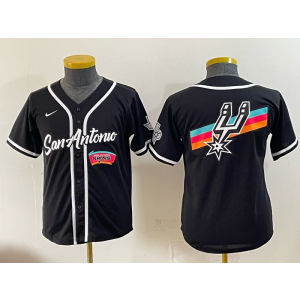 San Antonio Spurs Blank Black Baseball Vapor Limited Youth Jersey