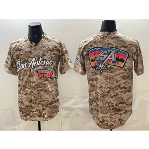 San Antonio Spurs Blank Camo Baseball Logo Vapor Limited Men Jersey