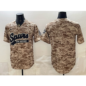 San Antonio Spurs Blank Camo Baseball Vapor Limited Men Jersey (3)