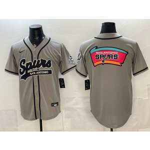 San Antonio Spurs Blank Grey Baseball Logo Vapor Limited Men Jersey