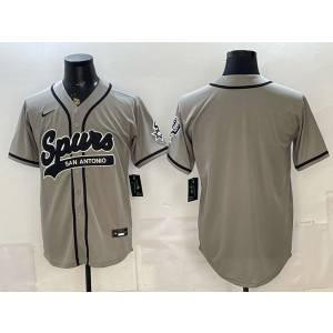 San Antonio Spurs Blank Grey Baseball Vapor Limited Men Jersey 2