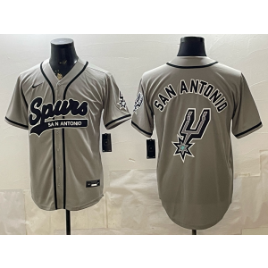 San Antonio Spurs Blank Grey Baseball Vapor Limited Men Jersey