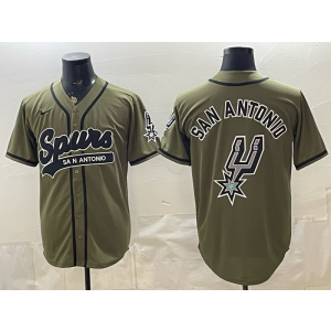 San Antonio Spurs Blank Olive Baseball Logo Vapor Limited Men Jersey