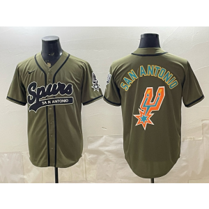 San Antonio Spurs Blank Olive Baseball Vapor Limited Men Jersey