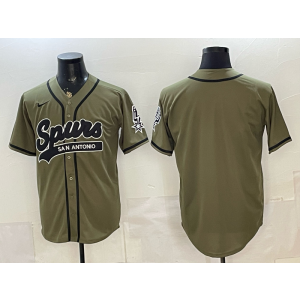 San Antonio Spurs Blank Olive Baseball Vapor Limited Men Jersey 1