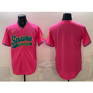 San Antonio Spurs Blank Pink Baseball Vapor Limited Men Jersey