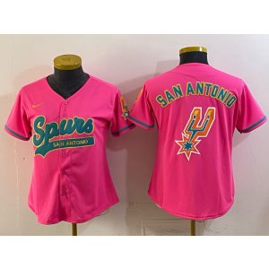 San Antonio Spurs Blank Pink Baseball Vapor Limited Women Jersey