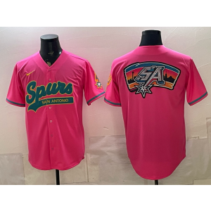 San Antonio Spurs Blank Pink Baseball Vapor Logo Limited Men Jersey